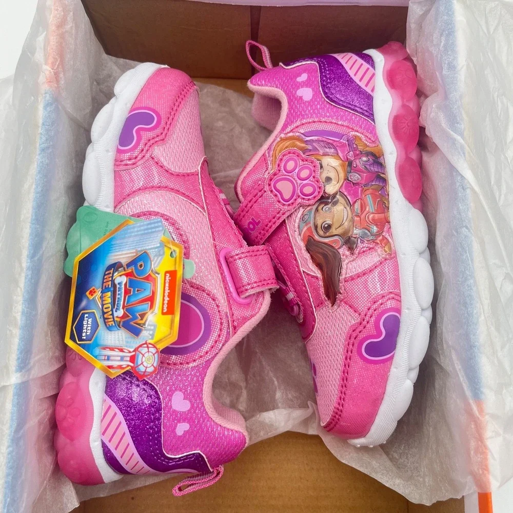 Nickelodeon Paw Patrol Little Girls Light-up Slip-on Shoes Size 12 Pink Purple‎